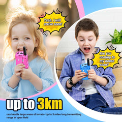 Kids Walkie Talkies 3 Packs, 2 Way Radio, 3 KM Long Range, Clear Sound 22 Channels Indoor Outdoor Toy for Boys Girls 3-12 Years Old Kids Gifts - USA MEGA SHOP