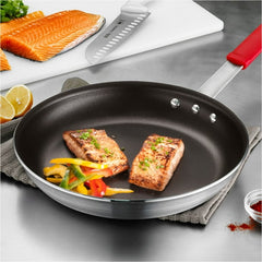 Tramontina Professional 8-Inch Non Stick Small Frying Pan, Heavy-Gauge Aluminum Skillet with Reinforced Nonstick Coating, Red Handle, Dishwasher and Oven Safe