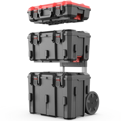 Hyper Tough Hyper Stack Heavy Duty 3 Piece Modular Rolling Toolbox System, Black