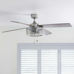 Better Homes & Gardens 52" Pewter Indoor Ceiling Fan with Light, 4 Blades, Pull Chains & Reverse Airflow
