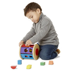 Melissa & Doug Match and Roll Wooden Shape Sorter Skill-Building Learning Toy With 13 Pcs - USA MEGA SHOP