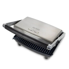 Chef Buddy Panini Press Sandwich Maker and Indoor Grill with Drip Tray (Silver)