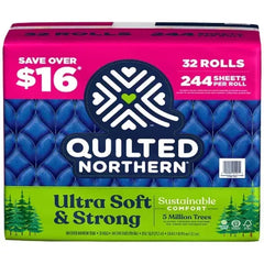 Quilted Northern Ultra Soft & Strong 2-Ply Toilet Paper, Septic Safe (244 Sheets/Roll, 32 Rolls)
