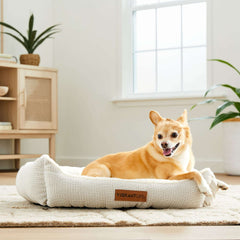 Vibrant Life Medium Luxe Cuddler Dog Bed, Cream, 27" x 21"