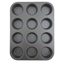 (3 pack) Mainstays 12-Cup Nonstick Muffin Pan, Cupcake Pan, 2.9" Diameter Cup, Gray, 1 Count