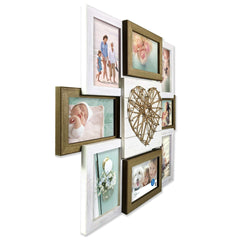 Mainstays Rustic String Art Collage Wall Photo Frame, 8 Openings for 4x6 Pictures