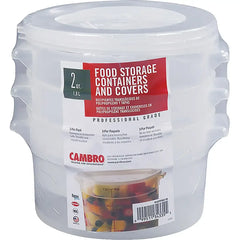 Cambro Round 2-Quart Food Storage Container with Lid, 3-count - USA MEGA SHOP