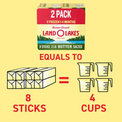 Land O Lakes Salted Butter, 8 Sticks, 2-1 lb Packs