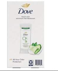 Dove 0% Aluminum Deodorant Stick - Cucumber and Green Tea, 4 pk./2.6 oz.
