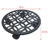 allen + roth 12-in L x 12-in D x 2.7-in H Black Plant Caddy