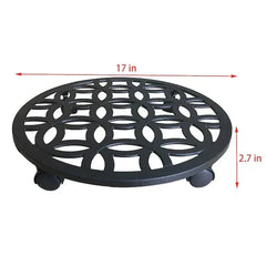 allen + roth 17-in L x 17-in D x 2.7-in H Black Plant Caddy