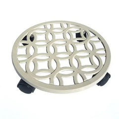 allen + roth 12-in L x 12-in D x 2.7-in H Off-white Plant Caddy