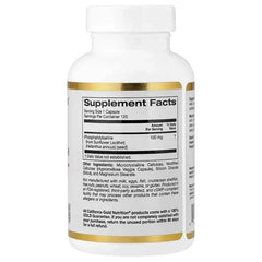 California Gold Nutrition, Sunflower Phosphatidylserine, 100 mg, 120 Veggie Capsules