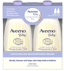 Aveeno Baby Calming Comfort Lavender and Vanilla Tear-Free Bath Wash, 2 pk./18 fl. oz.