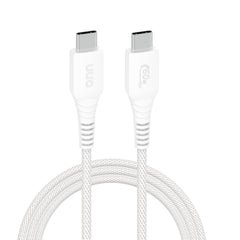 onn 3ft USB-C To USB-C Braided Charging Cable, Fast Charging, USB-IF Certified, White - Compatible with iPhone 17/16/15 Series, Samsung Galaxy, Note, Pixel Devices iPad Pro, & More