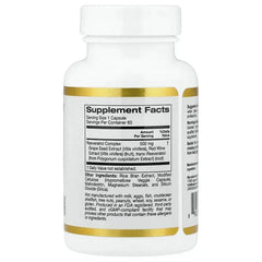 California Gold Nutrition, Resveratrol Complex with Grape Seed Extract, Red Wine Extract, and trans-Resveratrol