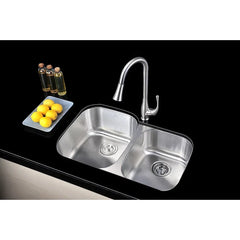 ANZZI Moore 32" x 20" Kitchen Sink - Brushed Silver