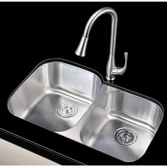 ANZZI Moore 32" x 20" Kitchen Sink - Brushed Silver - USA MEGA SHOP