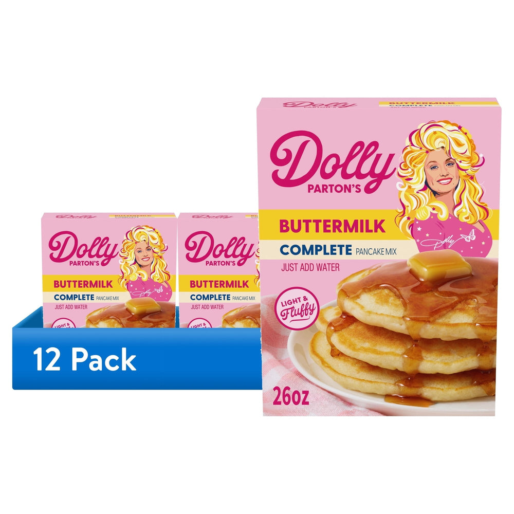 12-pack buttermilk pancake mix boxes with Just Add Water front panels