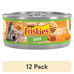 (12 pack) Purina Friskies Pate, Poultry Platter, Wet Cat Food, 5.5 oz Can