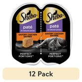12pack_ShebaWetCatFoodPate_SavoryChickenEntree_2.6ozPerfectPortionsTwinPackTray - USA Mega Shop
