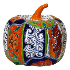 13" Talavera Style Ceramic Pumpkin - USA MEGA SHOP