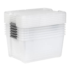 IRIS 45QT Clear Storage Bin with Buckles, 6-pack - USA MEGA SHOP