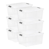 IRIS 45QT Clear Storage Bin with Buckles, 6-pack - USA MEGA SHOP