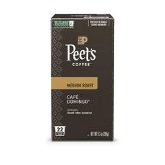 Peet's Coffee Cafe Domingo Blend Premium Medium Roast Single Serve Coffee Pods, 22 Count