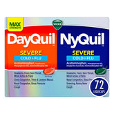 Vicks DayQuil & NyQuil Severe Co-Pack, Cold & Flu Over-the-Counter Medicine, Powerful Relief, 72 ct. - USA MEGA SHOP