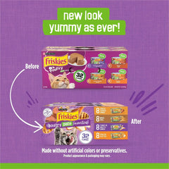 Purina Friskies Pate, Soft Poultry Variety Pack, Wet Cat Food, 5.5 oz Cans, 32 Pack