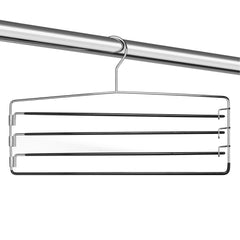 (4 pack) Mainstays Metal 4-Tier Pant & Skirt Hanger, Space Saving, Non-Slip, Heavy Duty & Slim Design