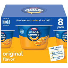 Kraft Original Easy Microwavable Macaroni and Cheese Cups (8 ct Box, 2.05 oz Cups) (Pack of 2)