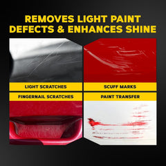 Meguiar's Quik Eraser Kit, Eliminador de Rayones para Coches para Reparar Imperfecciones de la Superficie, Kit de Reparación de Rayones para Coches con ScratchX, Almohadilla para Taladro y Toalla de Microfibra, 4 Unidades