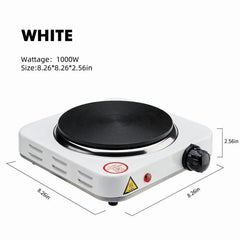 Electric Hot Plate, 1000W Countertop Burner,Cast Iron Single Burner ,Portable Electric Stove, Portable Single Burner for Cooking,Easy to Clean, White.