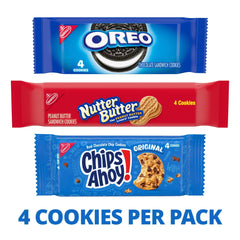 Nabisco Cookie Variety Pack, OREO, Nutter Butter, CHIPS AHOY!, 10 Snack Packs (4 Cookies Per Pack)