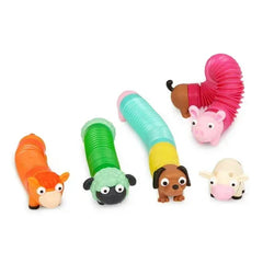 Battat Li'l Barn Buddies 5 Sensory Farm Animal Tubes, Toddler and Preschool Toys