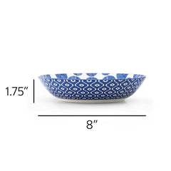 Elama Aurora 6 Piece Assorted Porcelain Bowl Set in Blue
