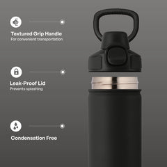 TAL 28oz Stainless Steel Ranger Push Lock Lid Water Bottle, Black