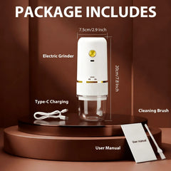Coffee Grinder Electric,Electric Coffee Grinders Mannual for Home Use, Adjustable & Portable,Stainless Steel, White