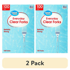 Great Value Everyday Clear Forks, 100 Count - USA MEGA SHOP
