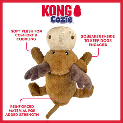 KONG® Cozie™ Plush Dog Toy with Squeaker, Marvin the Moose, Jumbo Extra Large