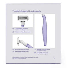 Flamingo Women's Razor Shaving Kit, 1 Handle, 11 Razor Blade Refills, 1 Shower Holder - Lilac