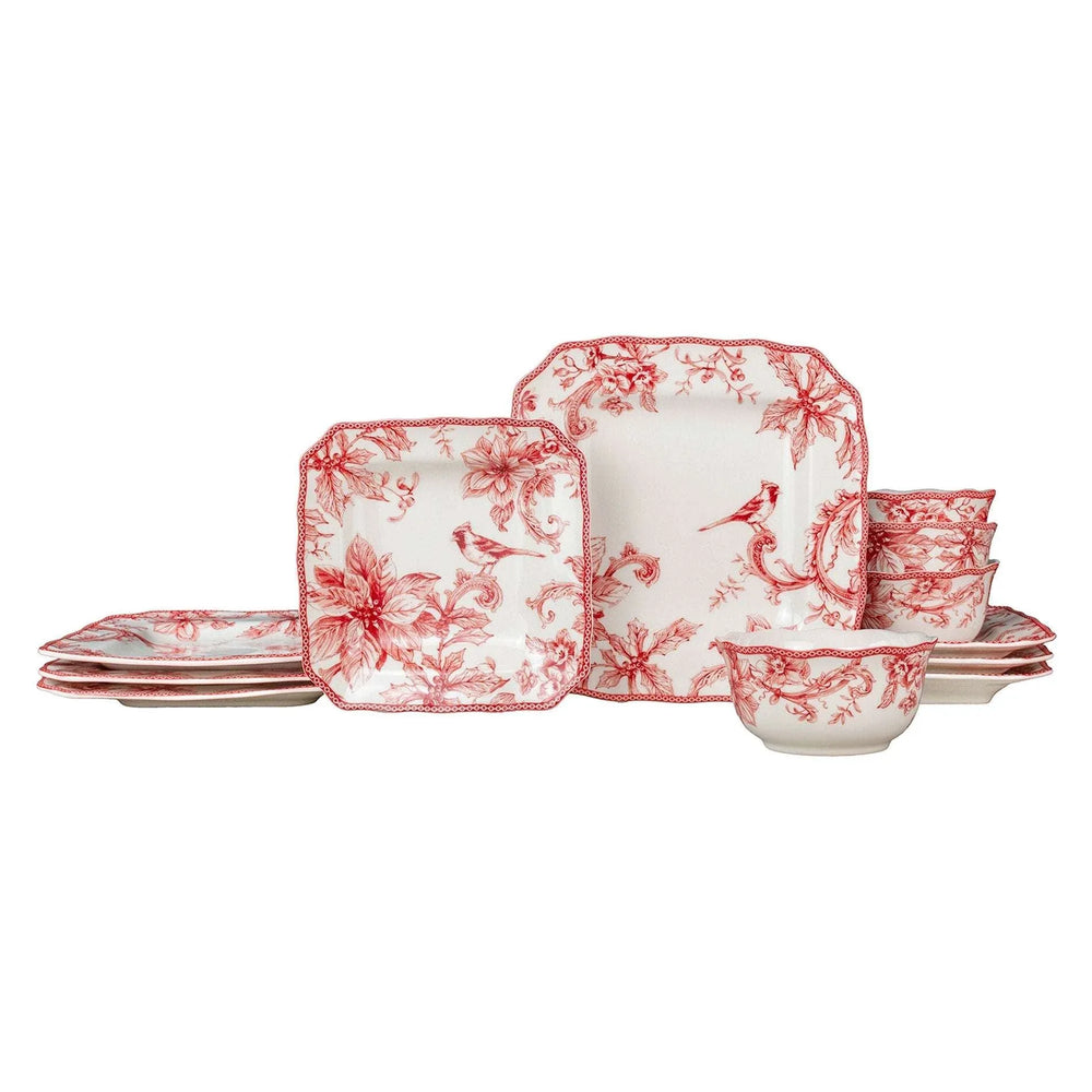 222 Fifth Christmas Lane 12-piece Dinnerware Set - USA MEGA SHOP