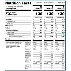 Great Value Fruit & Grain Cereal Bars, Variety Pack, 1.3 oz, 32 Count