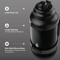TAL 3 Liter Stainless Steel Zeus Black Water Bottle with Leak-Proof Lid