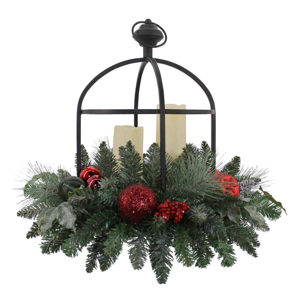 24” Holiday Artificial Centerpiece with LED Candles - USA MEGA SHOP