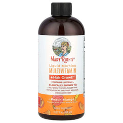 MaryRuth's, Liquid Morning Multivitamin + Hair Growth, Peach Mango, 15.22 fl oz (450 ml) - USA MEGA SHOP