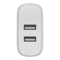Belkin 24W Dual Port USB Wall Charger - USB C Cable Included - iPhone Charger Fast Charging - Silver