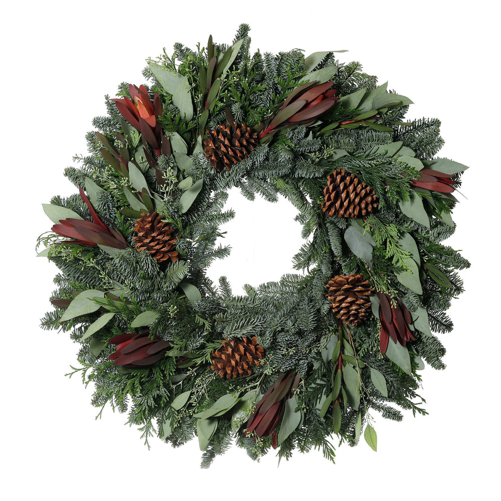 24" Fresh Protea Wreath - USA MEGA SHOP